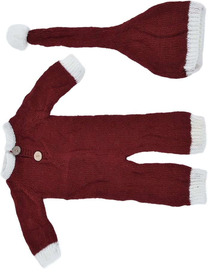 Soft Mohair Newborn Photography Jumpsuit Hat Set Breathable Baby Photo Props 0 2 Months - Image 4